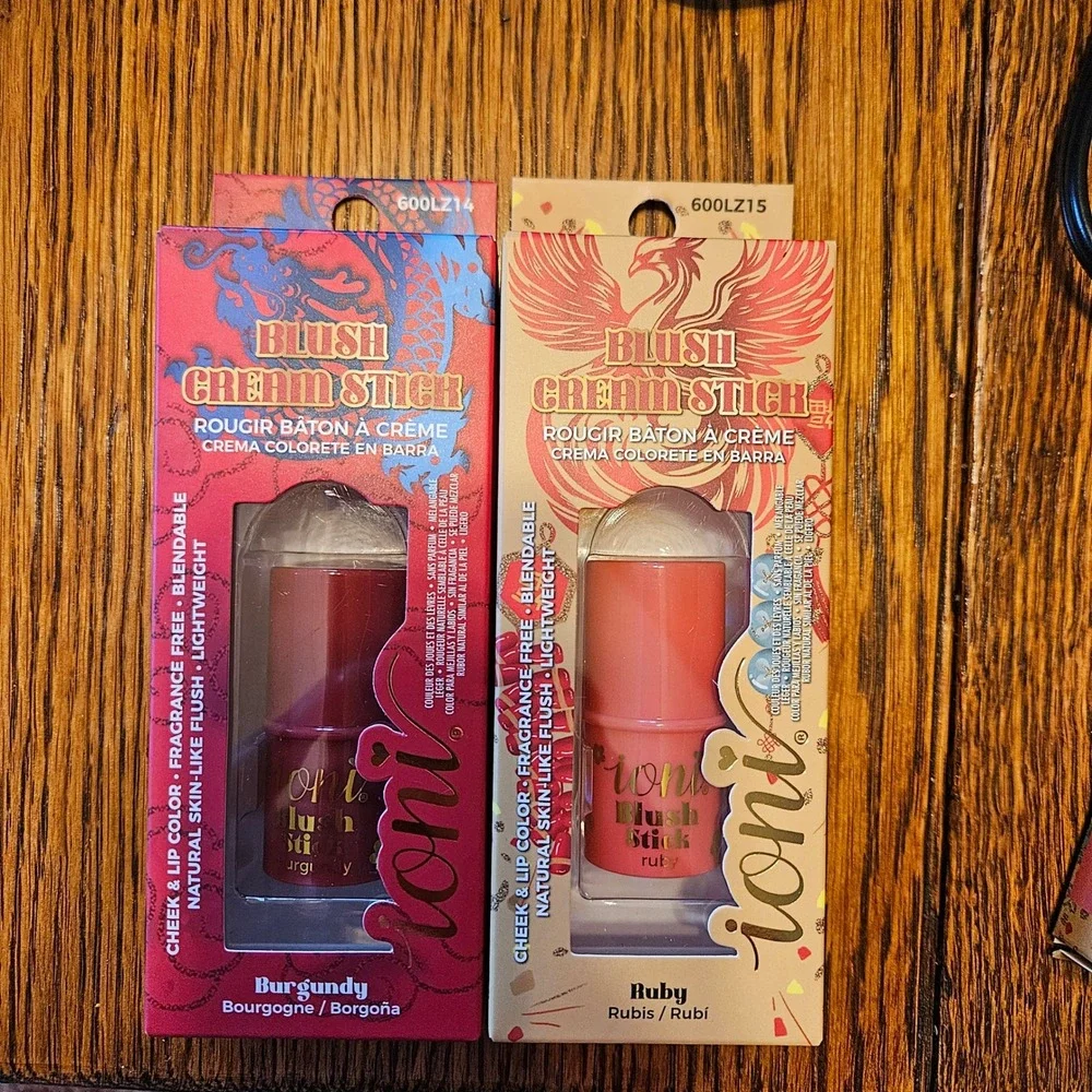 Ioni Blush Cream Stick 2pc Set Burgundy and Ruby Cheek and Lip Color‎ New NIB